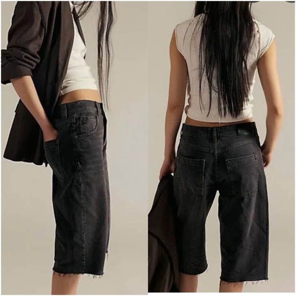 Free People Pants - Free People We The Free Jam Session Capri Jeans Rock Steady Black Size 28 NWT